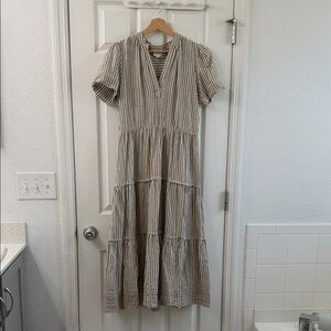 Striped linen Maxi Dress